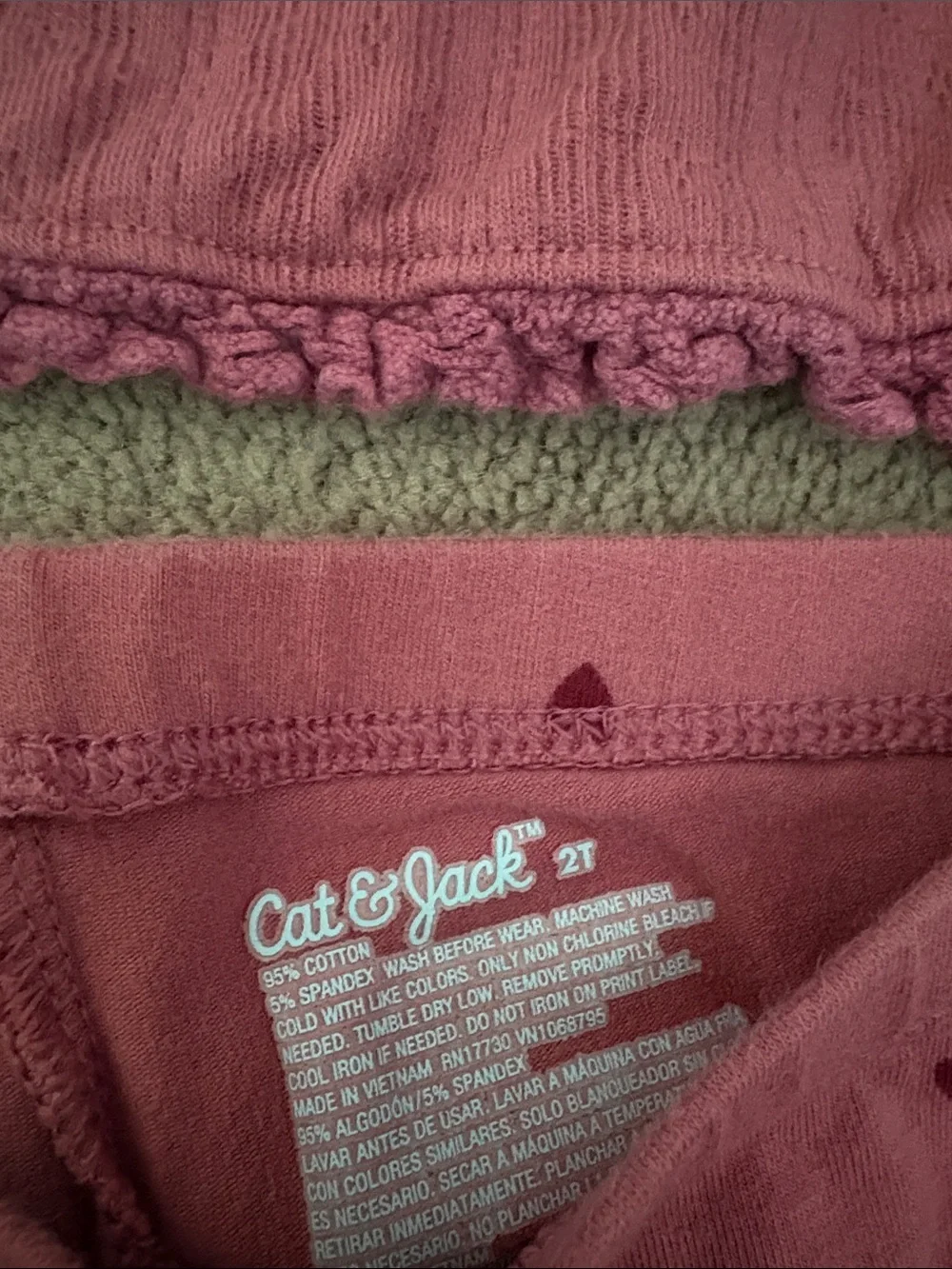 Cat & Jack Mauve Pink Heart Set - Long Sleeve Top & Heart Print Leggings